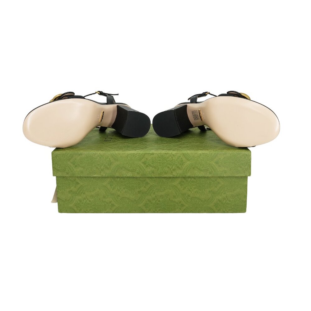 Gucci GG Marmont Leather Mid-heel Sandals - Picture 10 of 11